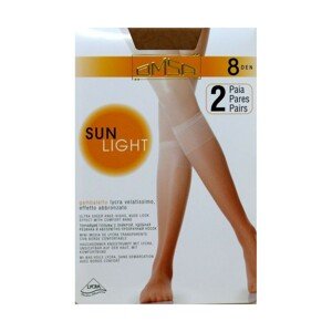 Omsa| Sun Light 8 den A`2 2-pack podkolenky, UNI, beige naturel/odc.beżowego