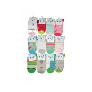 YO! SK 23 Girl 34-42 A'6  Ponožky, 27-30, mix kolor