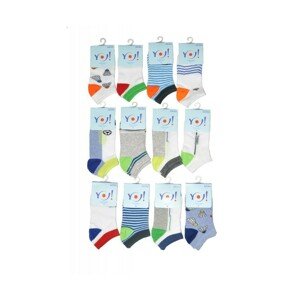 YO! SK 08 Boy 23-30 Chlapecké kotníkové ponožky, 23-26, mix kolor-mix vzor