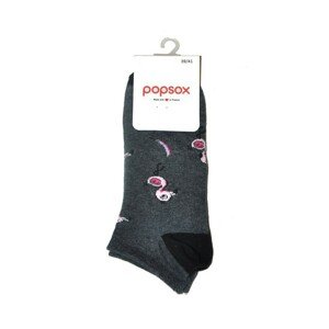 Bratex Popsox 3724 Vzorované ponožky, 39-41, Grafitová