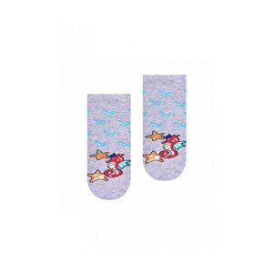 Steven Cotton Candy art.004 Chlapecké kotníkové ponožky, se vzorem, 32-34, bílá