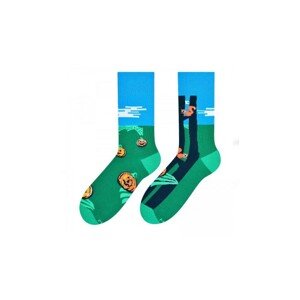 More 079 Pánské vzorované ponožky nepárové, 43-46, zelená
