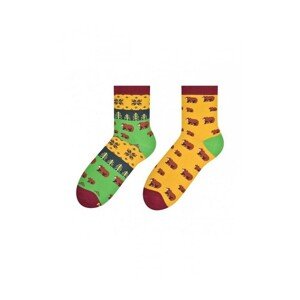 More 078 Damskie Nepárové Ponožky, 39-42, zelená světlý