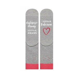 Soxo ABS 0043 dámské ponožky se životními radami a návody, 35-40, růžová melanž