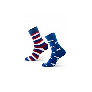 Sesto Senso Finest Cotton Duo Racek Ponožky, 39-42, modrá/vzor