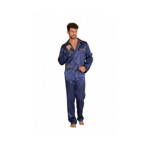 De Lafense 939 Satén Pánské pyžamo, 3XL, modrá