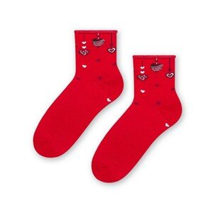 Steven valentýnské 136 002 Dámské ponožky, 35/37, červená