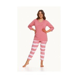 Taro Carla 2606 Z'22 Dámské pyžamo plus size, XXL, růžová