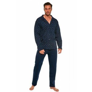 Cornette 114/50 Rozepínácí Pánské pyžamo plus size, 5XL, modrá