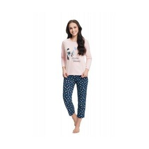 Luna 612 růžové Dámské pyžamo, 2XL, růžová