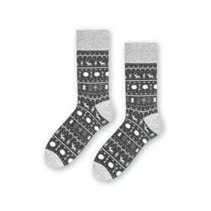Steven 136 071 šedé norský vzor Pánské ponožky, 44/46, šedá