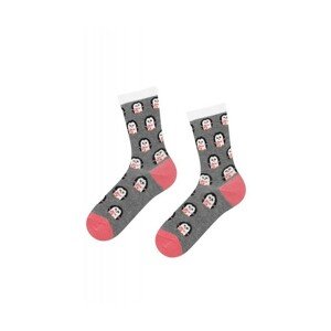 Soxo 1369 zimní vzory Dívčí ponožky, 26-28, grafitový melanž