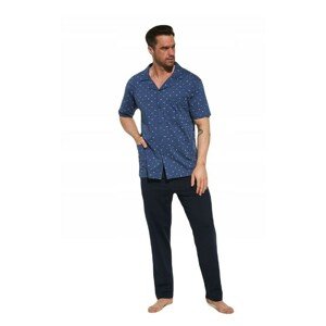 Cornette 318/46 667702 Pánské pyžamo plus size, 5XL, modrá