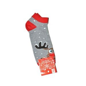 Milena 1351 Vánoční pánské kotníkové ponožky, 38-41, červená