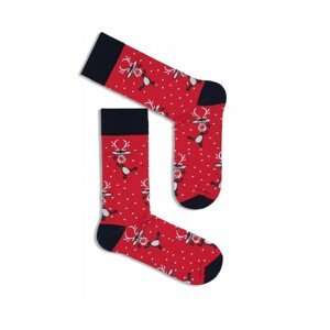 Milena 1290 Vánoční pánské ponožky, 42-46, červená
