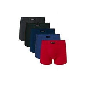 Atlantic 002 5-pak ind/kha/červené/modré/grf Pánské boxerky, M, Mix