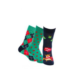 Wola W94.P55 Vánoční pánské ponožky A'3, 45-47, navy