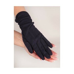 YO! Res-0165K se zmačkaným lemem Dámské rukavice, 24 cm, černá