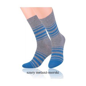 Steven Suitline art.056 Pánské ponožky, 45, modrá-tečky