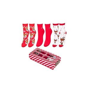 Milena Vánoční krabička dámských ponožek A'3, 37-41, mix kolor-mix vzor