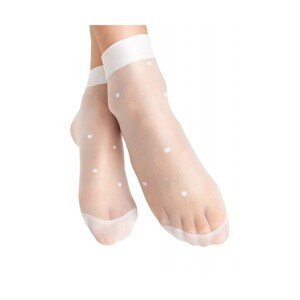 Noviti Julia SM 004 G 01 2-pak puntíky Dívčí ponožky, one size, bílá