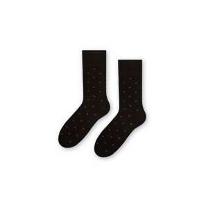 Steven 056 226 vzor černé Pánské oblekové ponožky, 42/44, černá