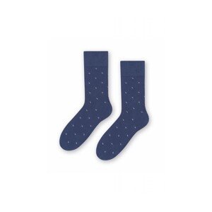 Steven 056 227 vzor tmavě modré Pánské oblekové ponožky, 42/44, modrá