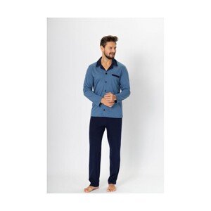 M-Max Norbert 670 Jeans-tmavě modré Pánské pyžamo, L, jeans-modrá