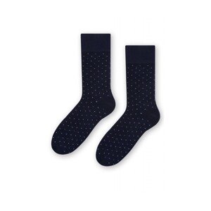 Steven 056 216 vzor tmavě modré Pánské oblékové ponožky, 42/44, modrá