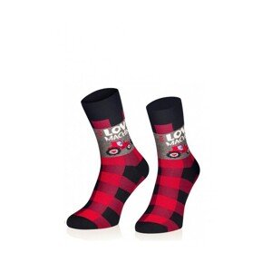 Intenso 0549 Follow Your Passion Valentýnské pánské ponožky, 41-43, červená-černá