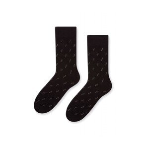 Steven 056 214 vzor černé Pánské oblekové ponožky, 42/44, černá