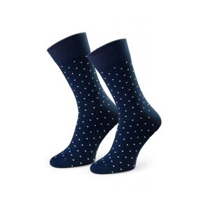 Steven 056 235 vzor tmavě modré Oblekové ponožky, 42/44, modrá