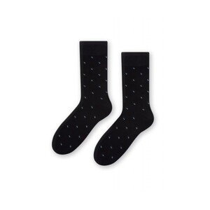 Steven 056 229 vzor černé Oblekové ponožky, 39/41, černá