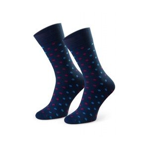 Steven 056 231 vzor tmavě modré Oblekové ponožky, 42/44, modrá