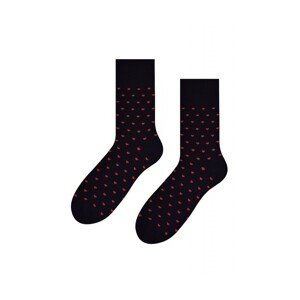 Steven valentýnské 136 009 rdce černé Pánské ponožky, 41/43, černá