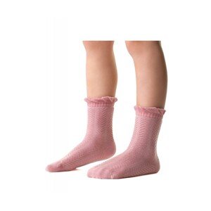 Steven art.014 žakard netlakové Dívčí ponožky, 29-31, růžová světlý