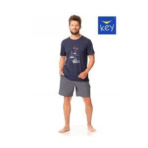 Key MNS 420 A24 Pánské pyžamo, L, modrá-kratka