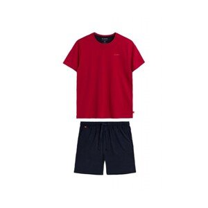 Atlantic 370 červené a tmavomodré Pánské pyžamo, XL, červená