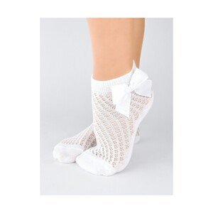 Noviti SB066 s mašlí Dívčí ponožky, 19-22, bílá