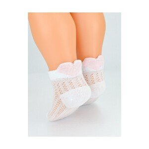 Noviti SB071 Ažurové 3D Srdce 0-12 měsíce Dívčí ponožky, 0-3 měsíců, bílá