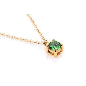 franco bene Diamond pozlacený náhrdelník - zelený