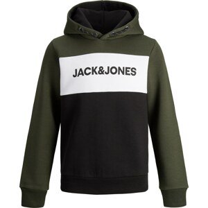 Jack & Jones Junior Mikina mokka / černá / bílá