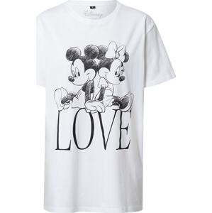 Merchcode Tričko 'Minnie Loves Mickey' černá / bílá