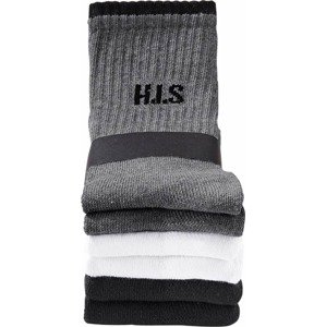H.I.S Ponožky šedá / černá / bílá