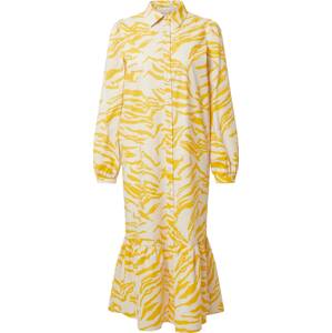 Aligne Košilové šaty 'Cecilie' zlatě žlutá / přírodní bílá