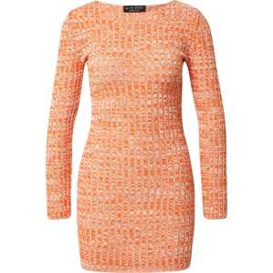 In The Style Úpletové šaty 'Saffron' oranžová / bílá