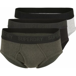 Superdry Slipy šedá / zelená / černá