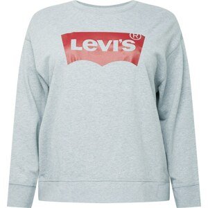 Levi's® Plus Mikina 'PL GRAPHIC STANDARD CREW GREYS' šedý melír / červená