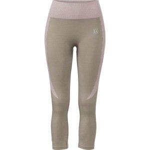 LASCANA ACTIVE Sportovní kalhoty khaki / fialová / bílá