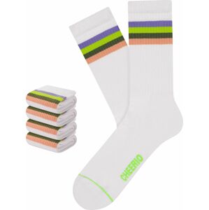 CHEERIO* Sportovní ponožky 'Tennis Type' chladná modrá / olivová / jablko / bílá